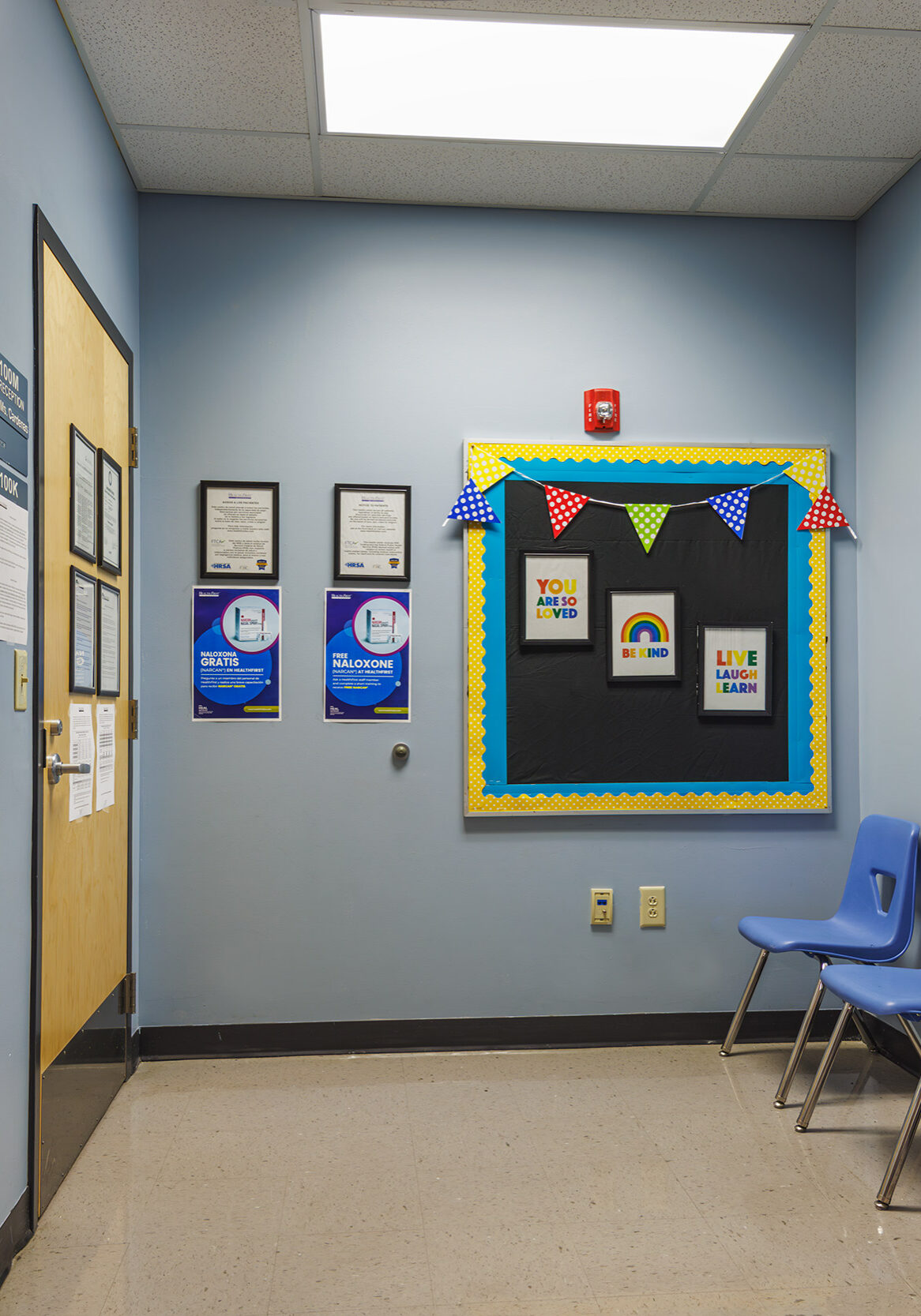 Waiting room of one of HealthFirst's School-based clinics